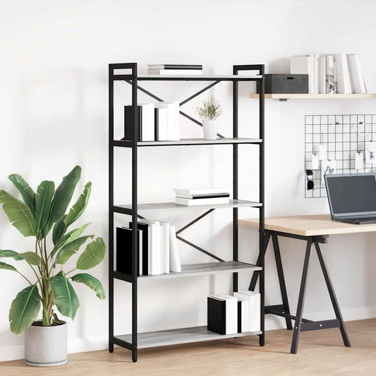 Hyllsystem Grå sonoma 80 x 30 x 155 cm Konstruerat trä