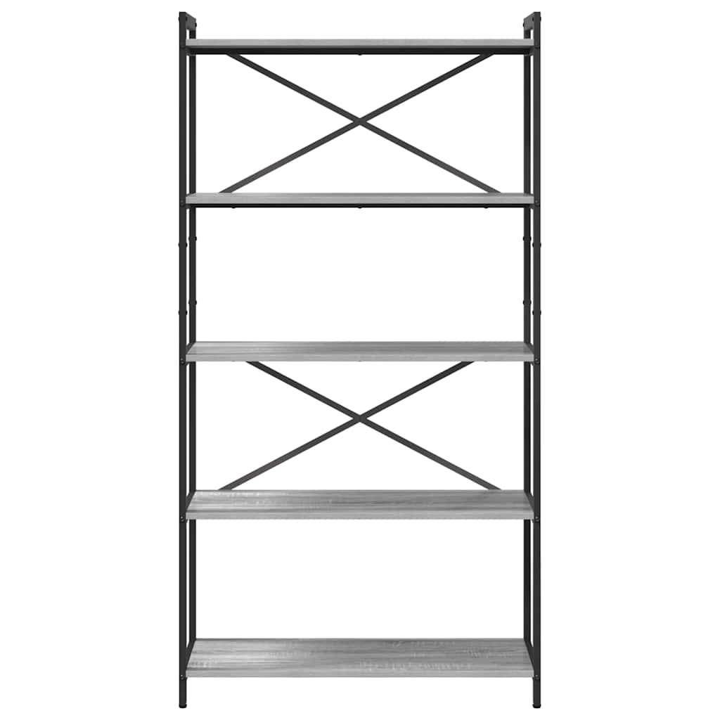 Hyllsystem Grå sonoma 80 x 30 x 155 cm Konstruerat trä