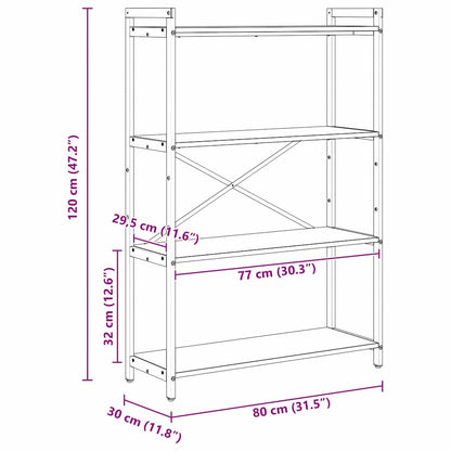 Hyllsystem Rökt ek 80 x 30 x 120 cm Konstruerat trä
