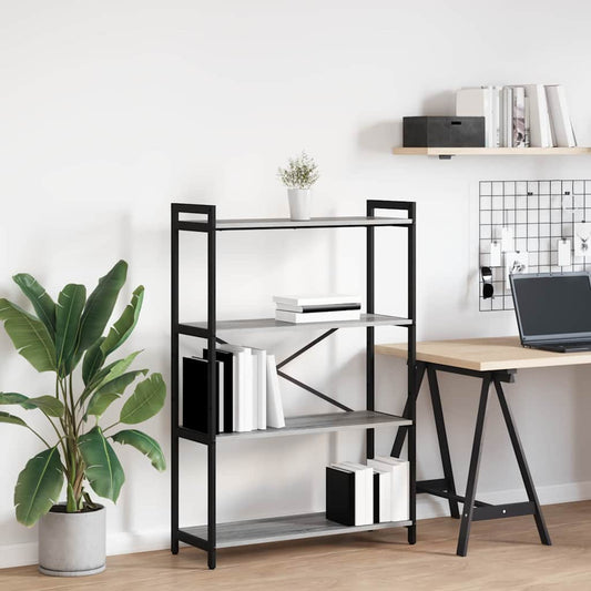 Hyllsystem Grå sonoma 80 x 30 x 120 cm Konstruerat trä