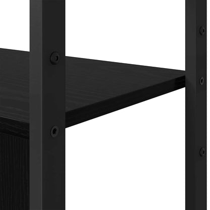 Hyllsystem Svart Ek 80 x 30 x 155,5 cm Konstruerat trä