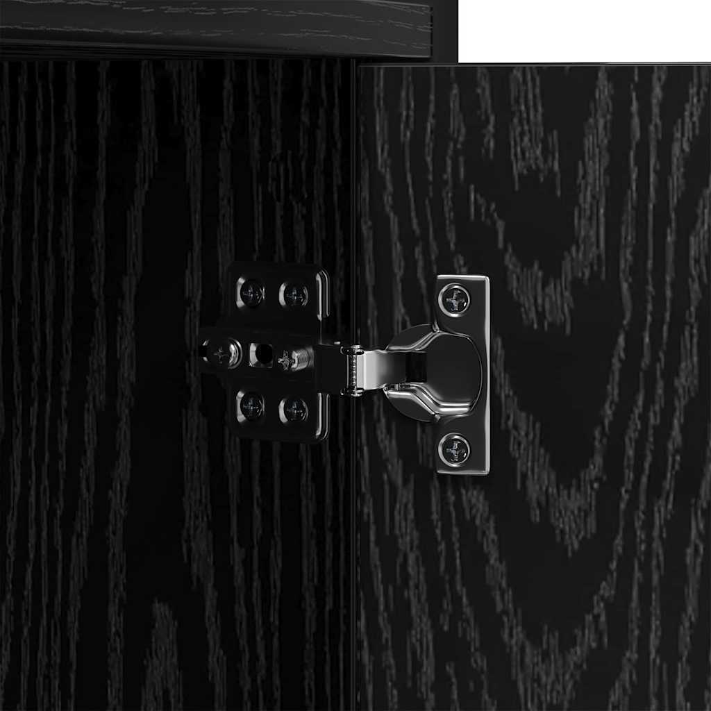 Hyllsystem Svart Ek 80 x 30 x 155,5 cm Konstruerat trä