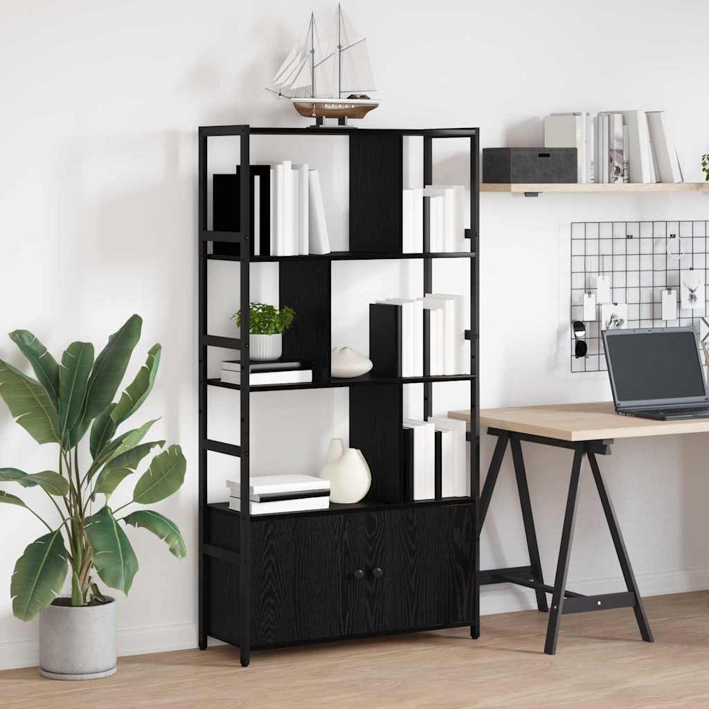 Hyllsystem Svart Ek 80 x 30 x 155,5 cm Konstruerat trä