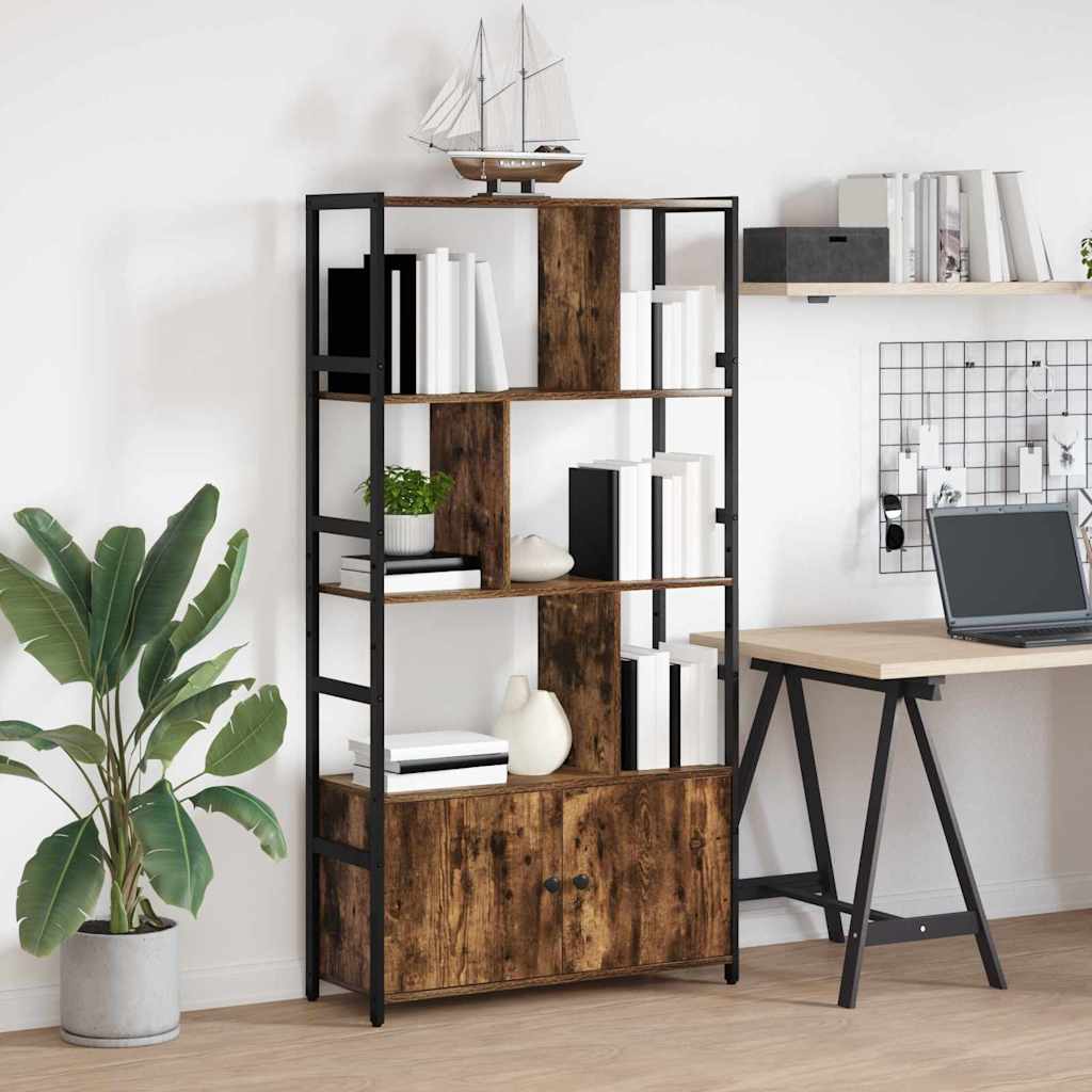 Hyllsystem Rökt ek 80 x 30 x 155,5 cm Konstruerat trä