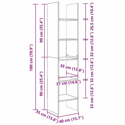 Bokskåp artisan ek 40 x 35 x 180 cm Konstruerat trä