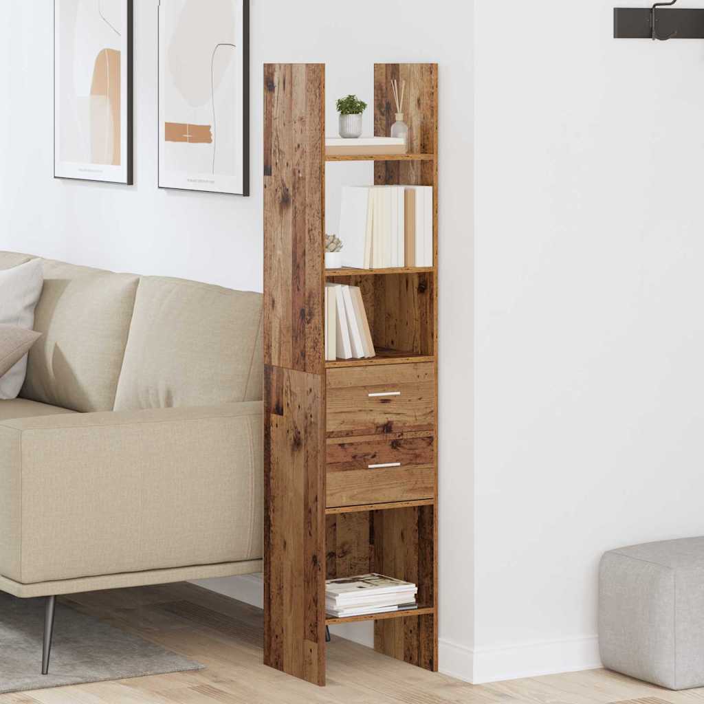 Bokskåp Gammalt trä 40 x 35 x 180 cm Konstruerat trä