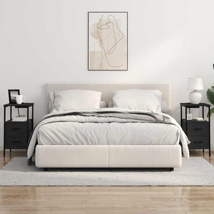 Nattduksbord 2 pcs Svart Ek 30 x 48 x 61 cm Konstruerat trä