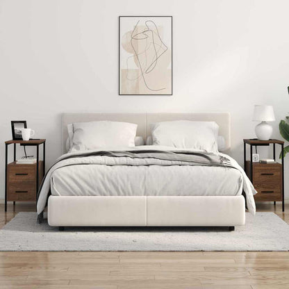 Nattduksbord 2 pcs Brun Ek 30 x 48 x 61 cm Konstruerat trä