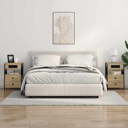 Nattduksbord 2 pcs Sonoma-ek 40 x 31 x 60 cm Konstruerat trä