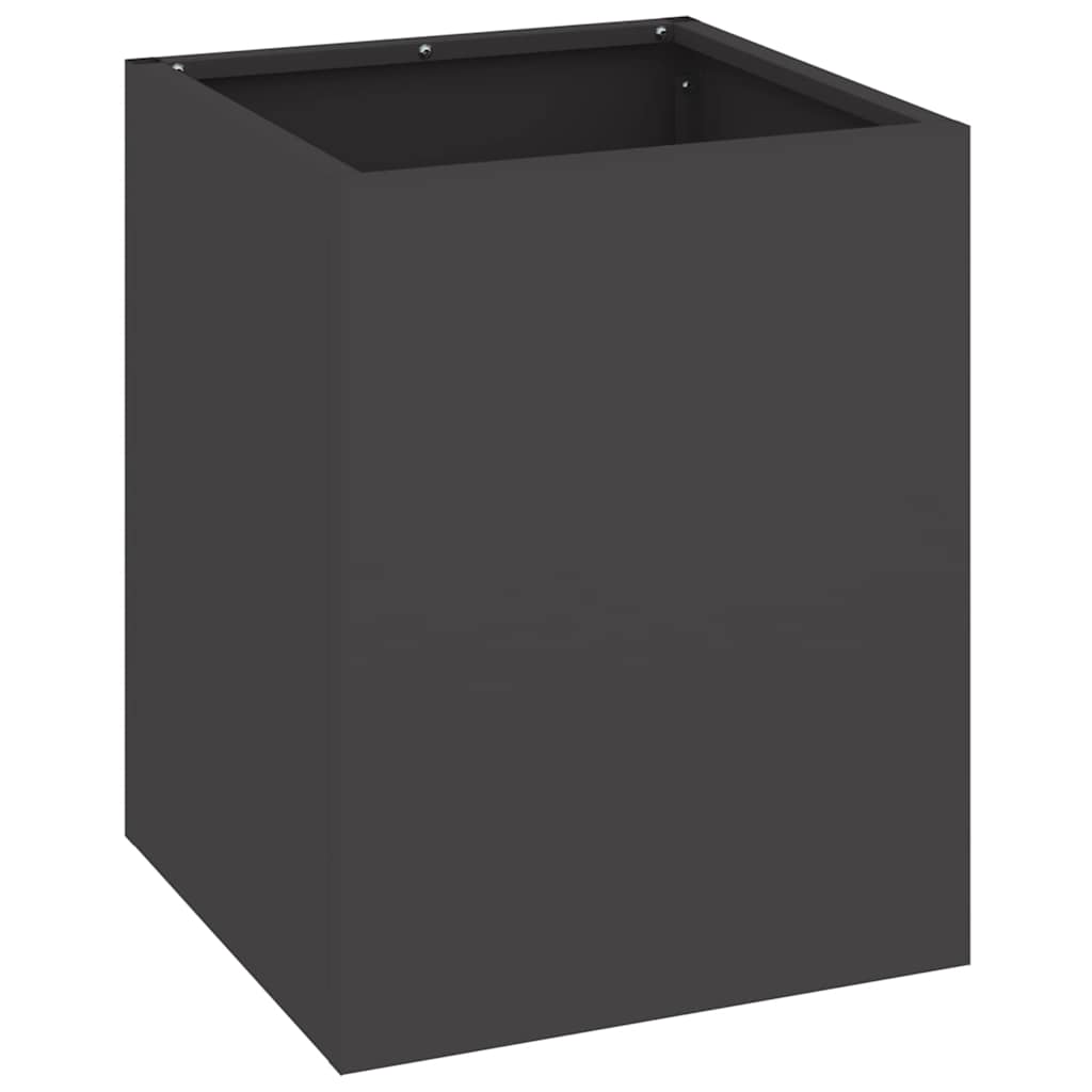 Trädgårdsplanterare Svart 32 x 32 x 40 cm Kallvalsat stål