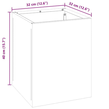 Trädgårdsplanterare Vit 32 x 32 x 40 cm Kallvalsat stål
