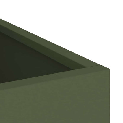 Trädgårdsplanterare Olivgrön 50 x 32 x 40 cm Kallvalsat stål