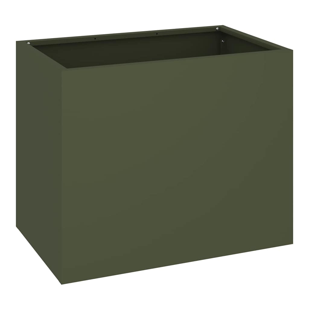 Trädgårdsplanterare Olivgrön 50 x 32 x 40 cm Kallvalsat stål