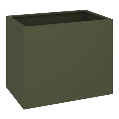 Trädgårdsplanterare Olivgrön 50 x 32 x 40 cm Kallvalsat stål