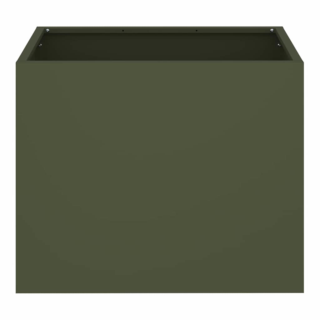 Trädgårdsplanterare Olivgrön 50 x 32 x 40 cm Kallvalsat stål