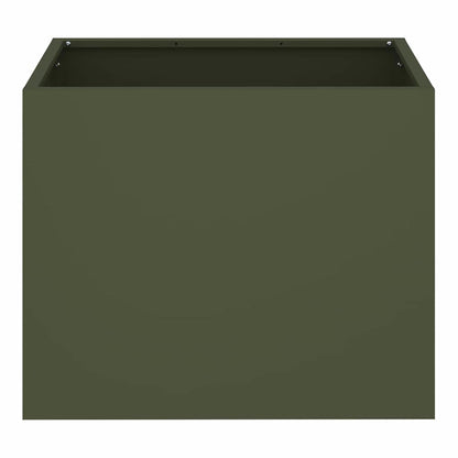 Trädgårdsplanterare Olivgrön 50 x 32 x 40 cm Kallvalsat stål