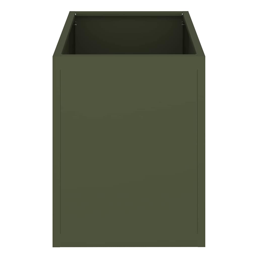 Trädgårdsplanterare Olivgrön 50 x 32 x 40 cm Kallvalsat stål