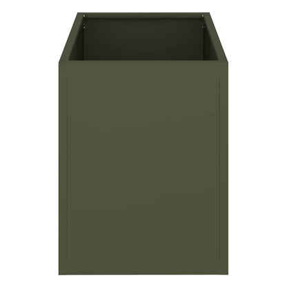Trädgårdsplanterare Olivgrön 50 x 32 x 40 cm Kallvalsat stål