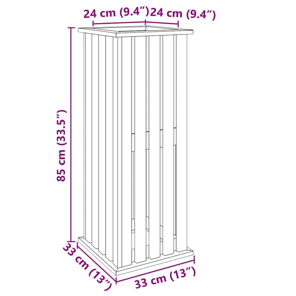 Plantlådor Brun 33 x 33 x 85 cm Impregnerat furuträ