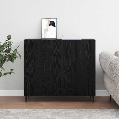 Sideboard Svart Ek 90 x 34 x 80 cm Konstruerat trä