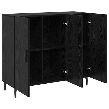 Sideboard Svart Ek 90 x 34 x 80 cm Konstruerat trä