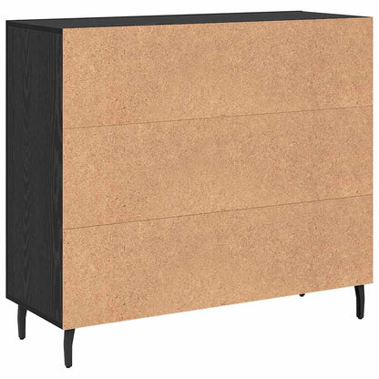 Sideboard Svart Ek 90 x 34 x 80 cm Konstruerat trä