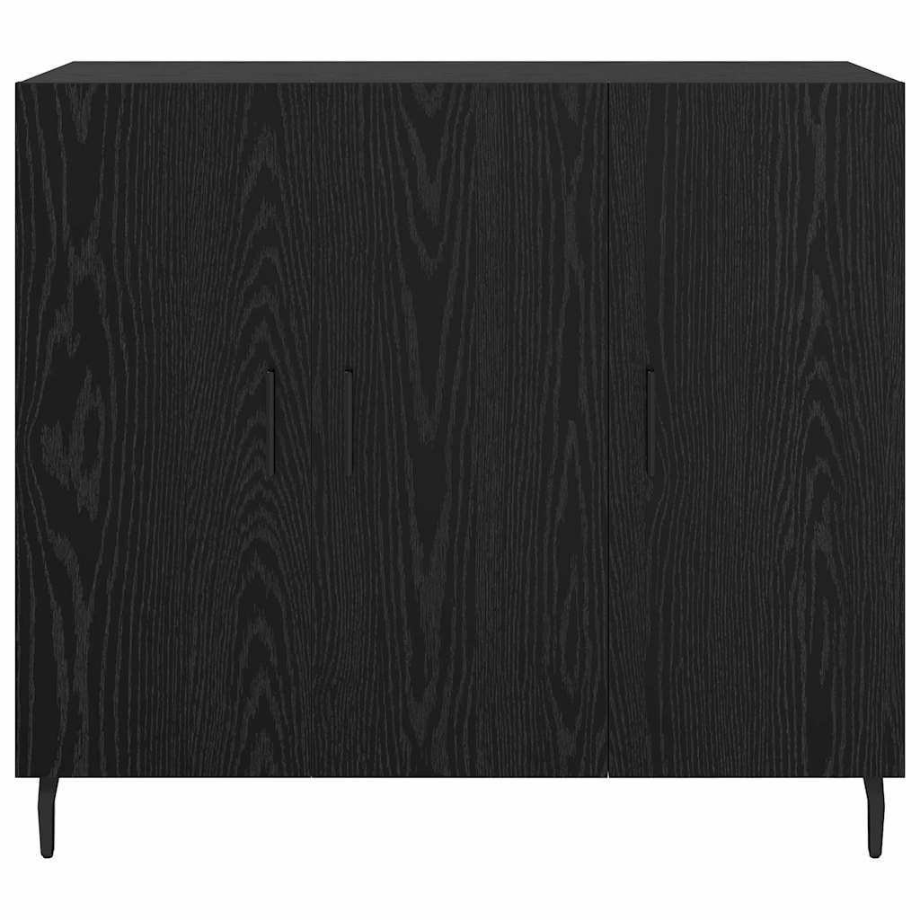 Sideboard Svart Ek 90 x 34 x 80 cm Konstruerat trä