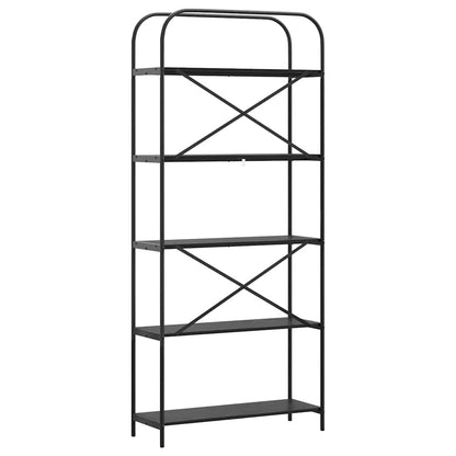 Hyllsystem Svart Ek 80 x 30 x 183 cm Konstruerat trä