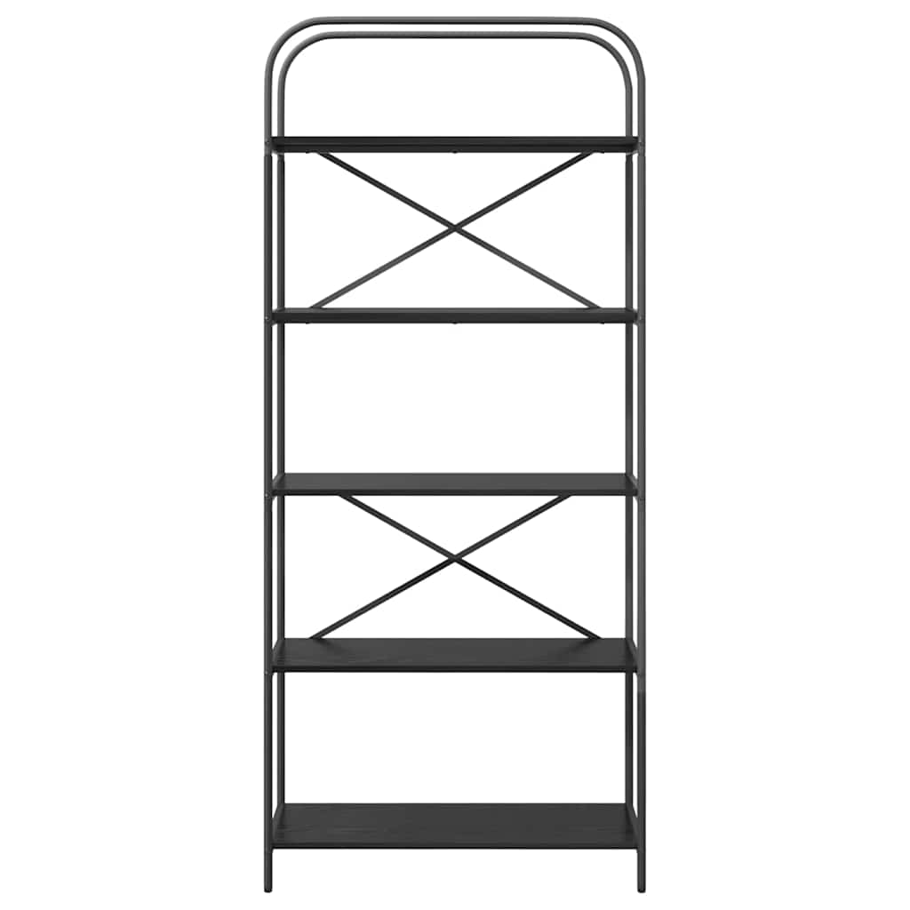 Hyllsystem Svart Ek 80 x 30 x 183 cm Konstruerat trä