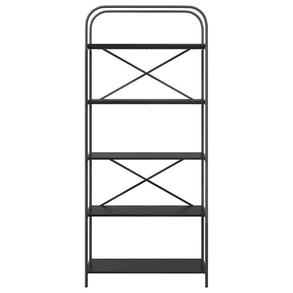 Hyllsystem Svart Ek 80 x 30 x 183 cm Konstruerat trä