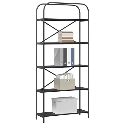 Hyllsystem Svart Ek 80 x 30 x 183 cm Konstruerat trä