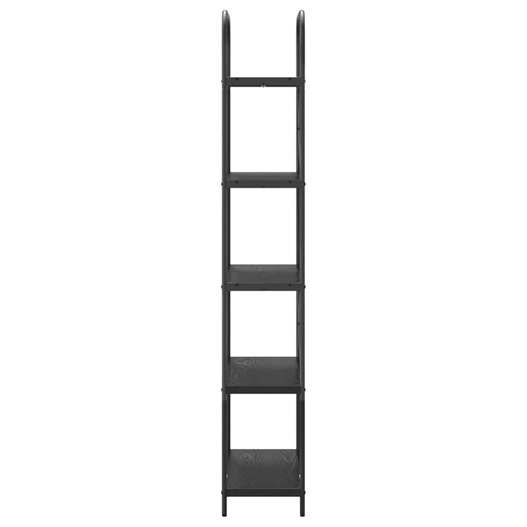 Hyllsystem Svart Ek 80 x 30 x 183 cm Konstruerat trä