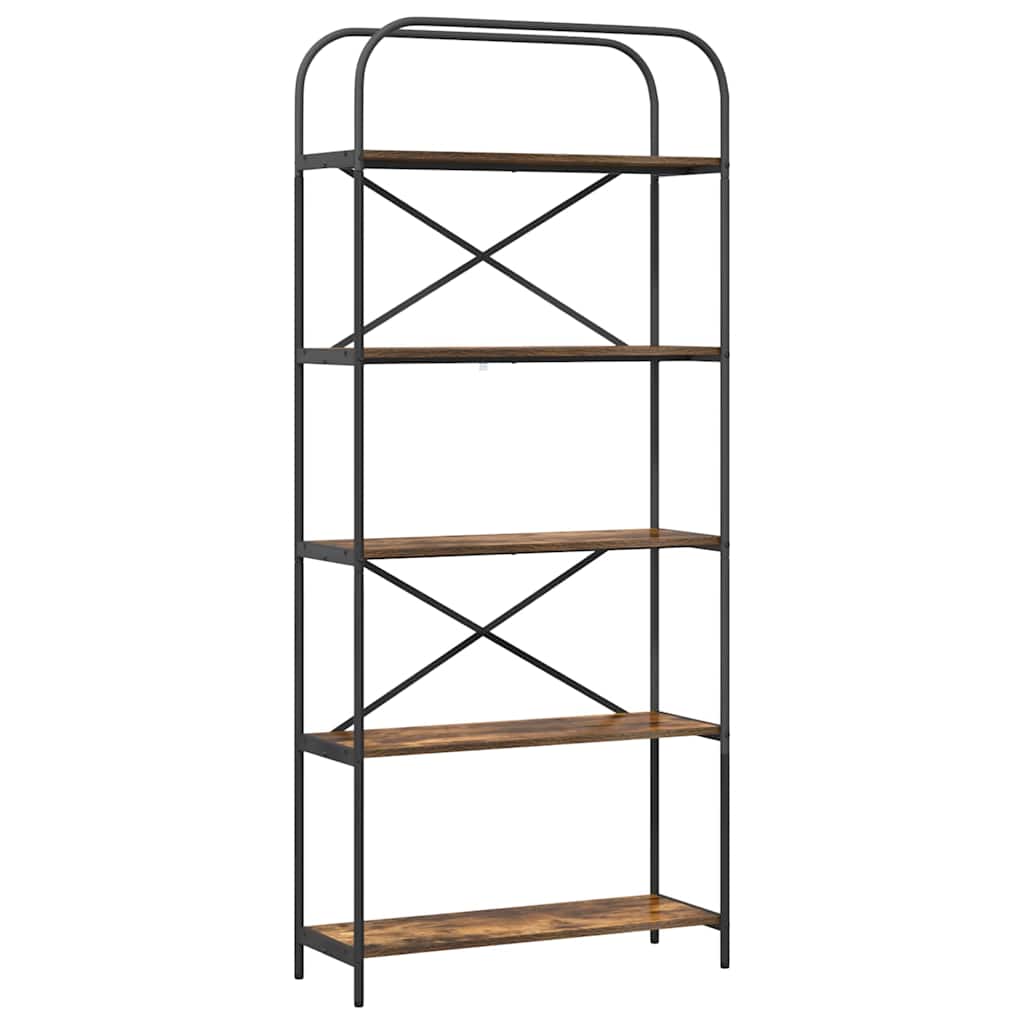 Hyllsystem Rökfärgad ek 80 x 30 x 183 cm Konstruerat trä