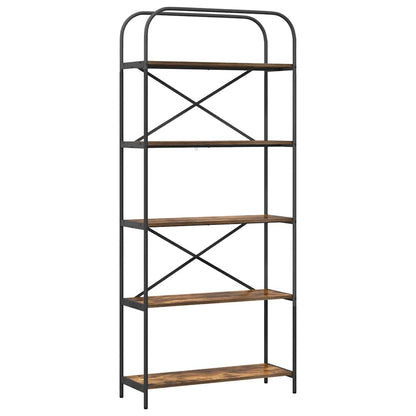 Hyllsystem Rökfärgad ek 80 x 30 x 183 cm Konstruerat trä