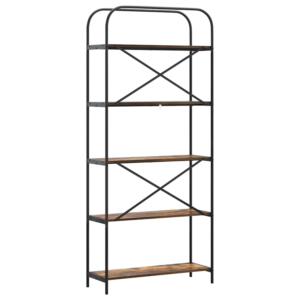 Hyllsystem Rökfärgad ek 80 x 30 x 183 cm Konstruerat trä