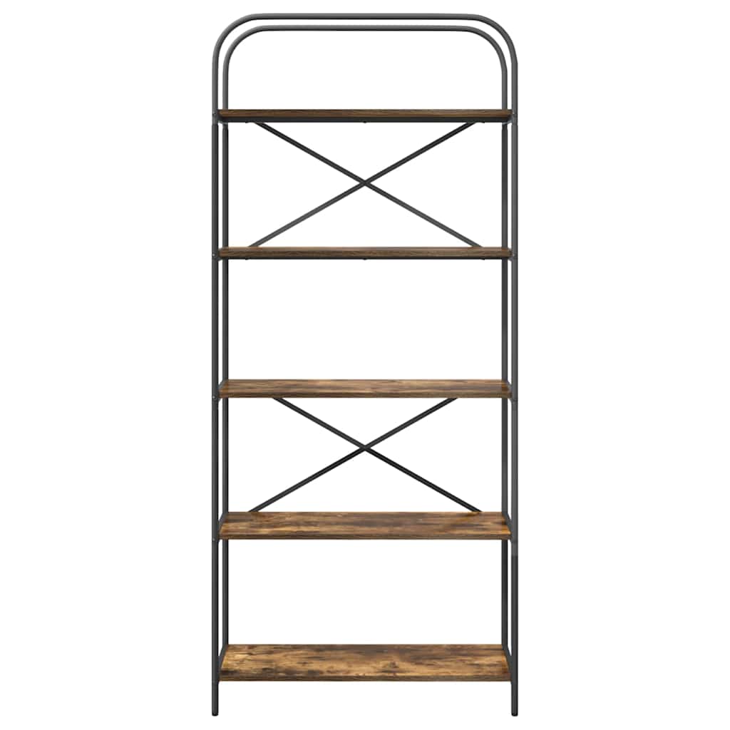 Hyllsystem Rökfärgad ek 80 x 30 x 183 cm Konstruerat trä