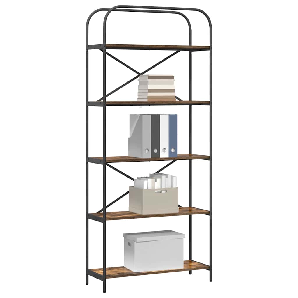 Hyllsystem Rökfärgad ek 80 x 30 x 183 cm Konstruerat trä