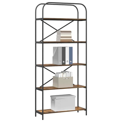 Hyllsystem Rökfärgad ek 80 x 30 x 183 cm Konstruerat trä