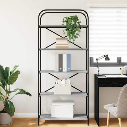 Hyllsystem Grå sonoma 80 x 30 x 183 cm Konstruerat trä