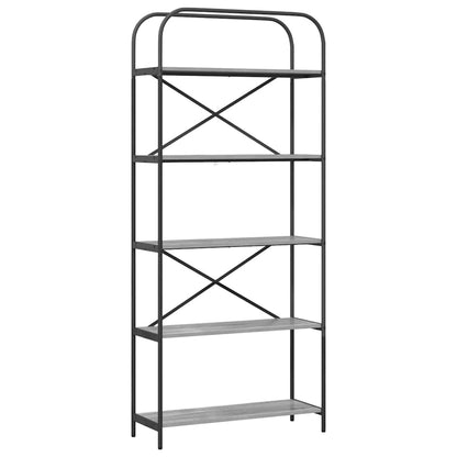 Hyllsystem Grå sonoma 80 x 30 x 183 cm Konstruerat trä