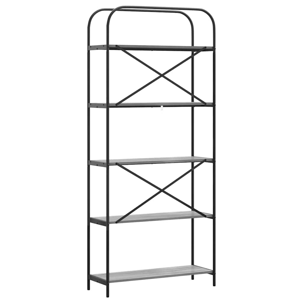 Hyllsystem Grå sonoma 80 x 30 x 183 cm Konstruerat trä