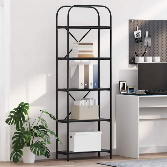 Hyllsystem Svart Ek 60 x 30 x 183 cm Konstruerat trä