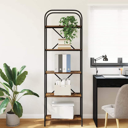 Hyllsystem Rökfärgad ek 60 x 30 x 183 cm Konstruerat trä