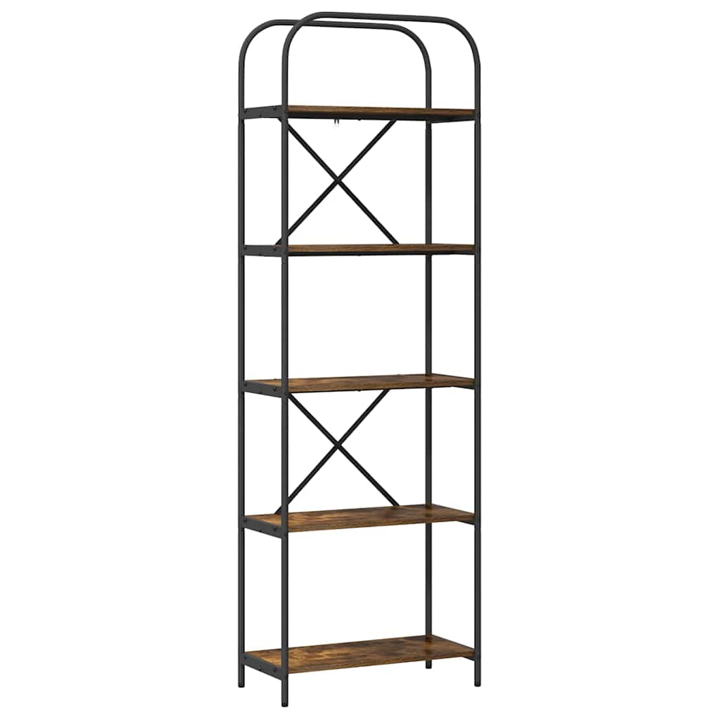 Hyllsystem Rökfärgad ek 60 x 30 x 183 cm Konstruerat trä