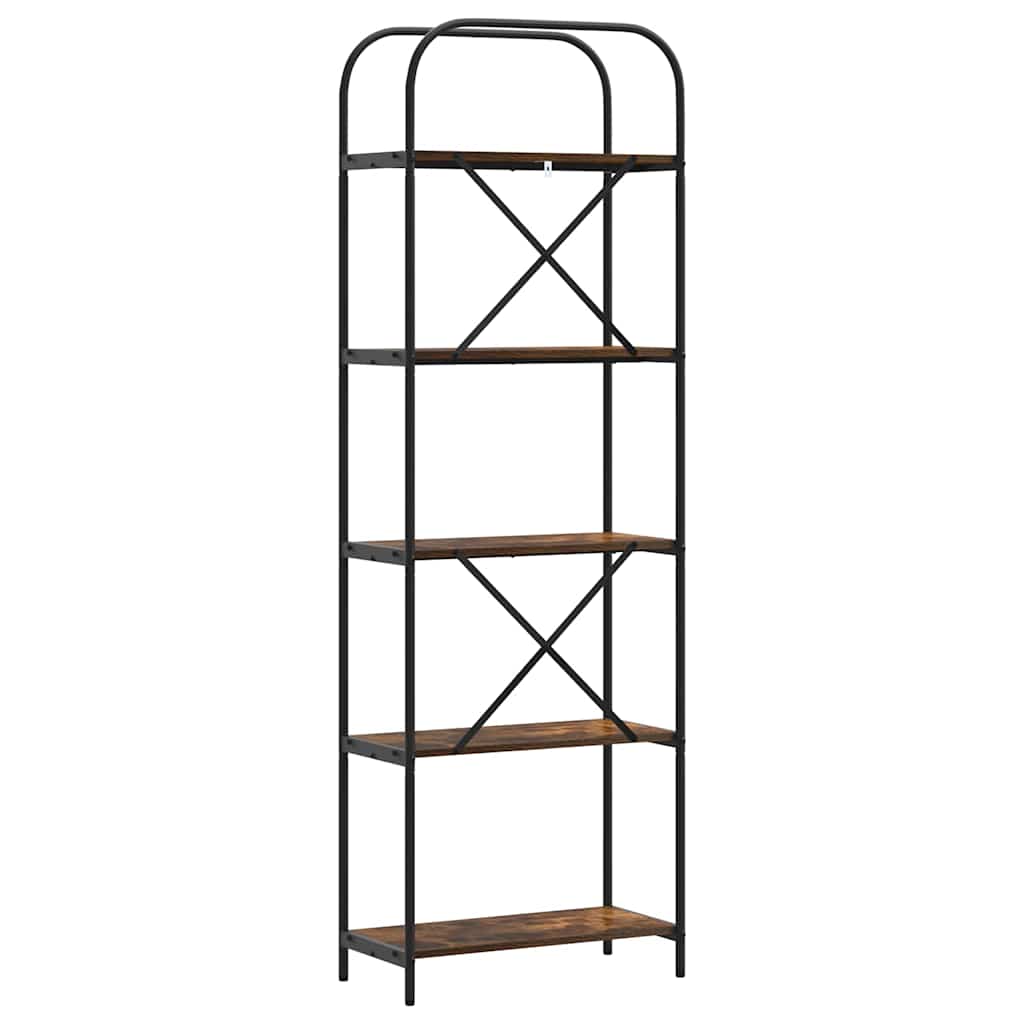 Hyllsystem Rökfärgad ek 60 x 30 x 183 cm Konstruerat trä