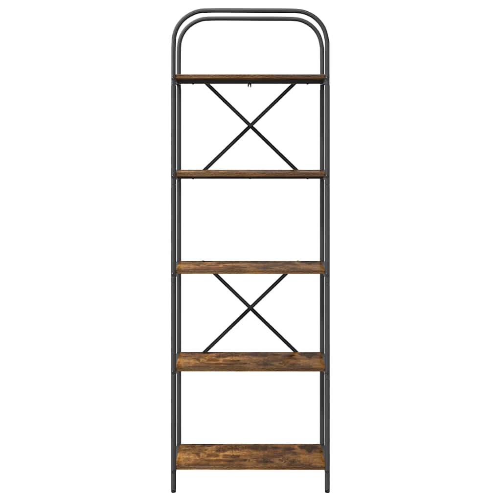 Hyllsystem Rökfärgad ek 60 x 30 x 183 cm Konstruerat trä