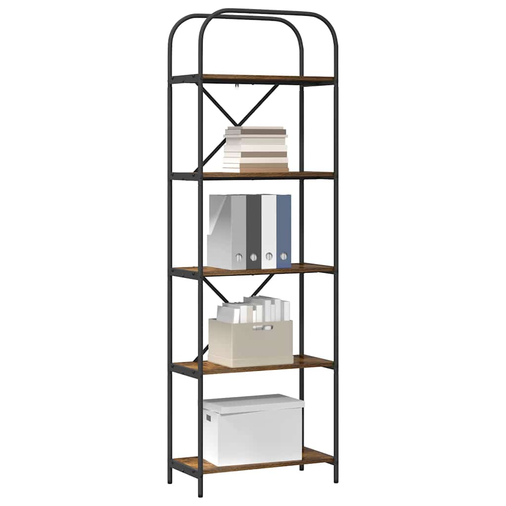 Hyllsystem Rökfärgad ek 60 x 30 x 183 cm Konstruerat trä