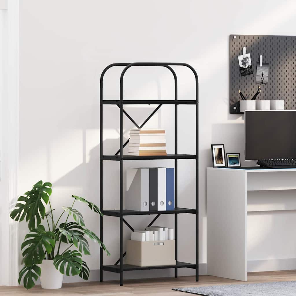 Hyllsystem Svart ek 60 x 30 x 146 cm Konstruerat trä