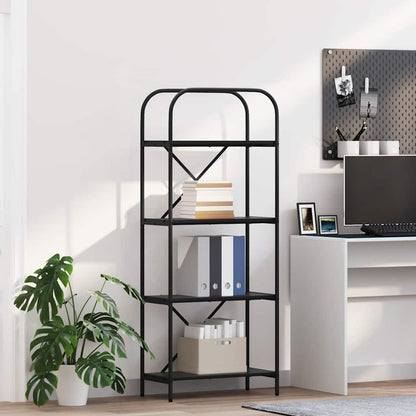 Hyllsystem Svart ek 60 x 30 x 146 cm Konstruerat trä