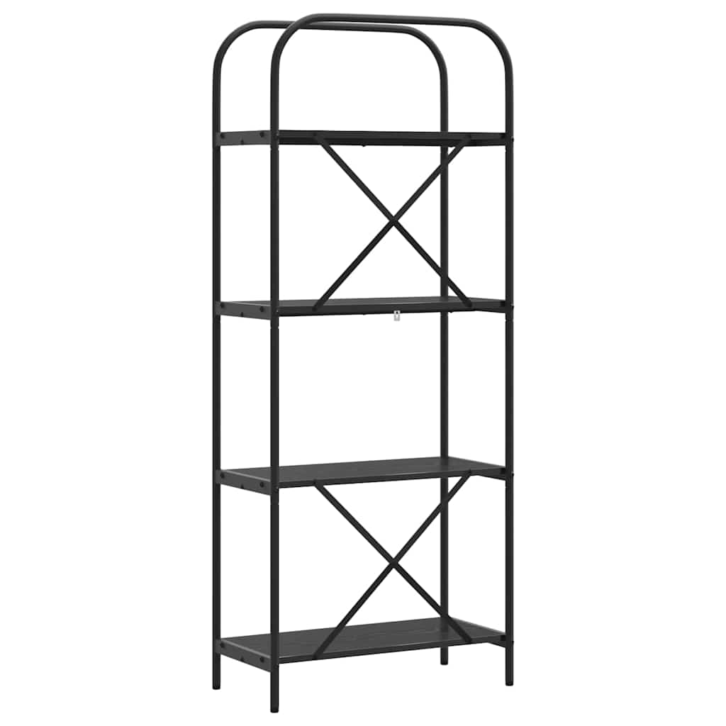 Hyllsystem Svart ek 60 x 30 x 146 cm Konstruerat trä